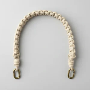 Asa de piel trenzada crema