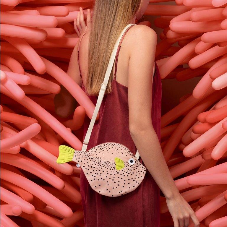 Bolso pequeño Pufferfish (Pez Globo) Rosa