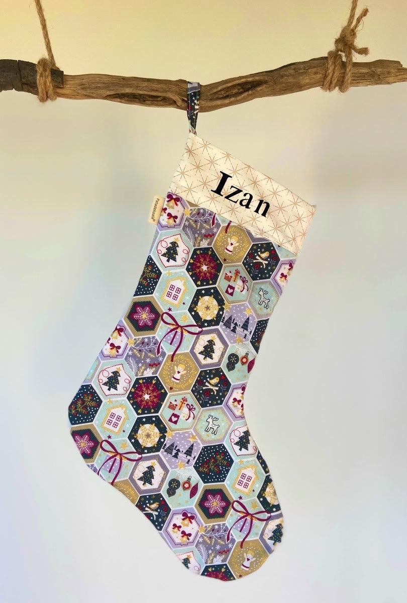Calcetín navidad personalizado niños Izan