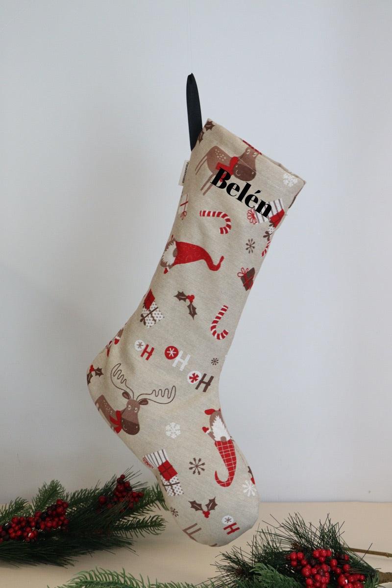 Calcetín personalizado navidad niños Santa