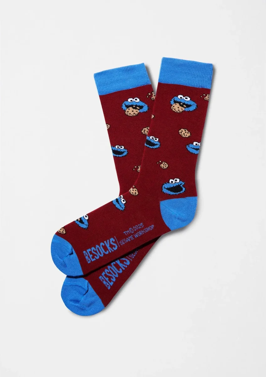 Calcetines BeSesameStreet Cookie Monster Burdeos