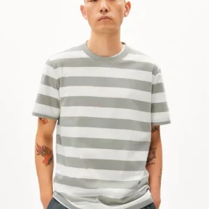 Camiseta Bahaar Stripes Oatmilk-Grey Green