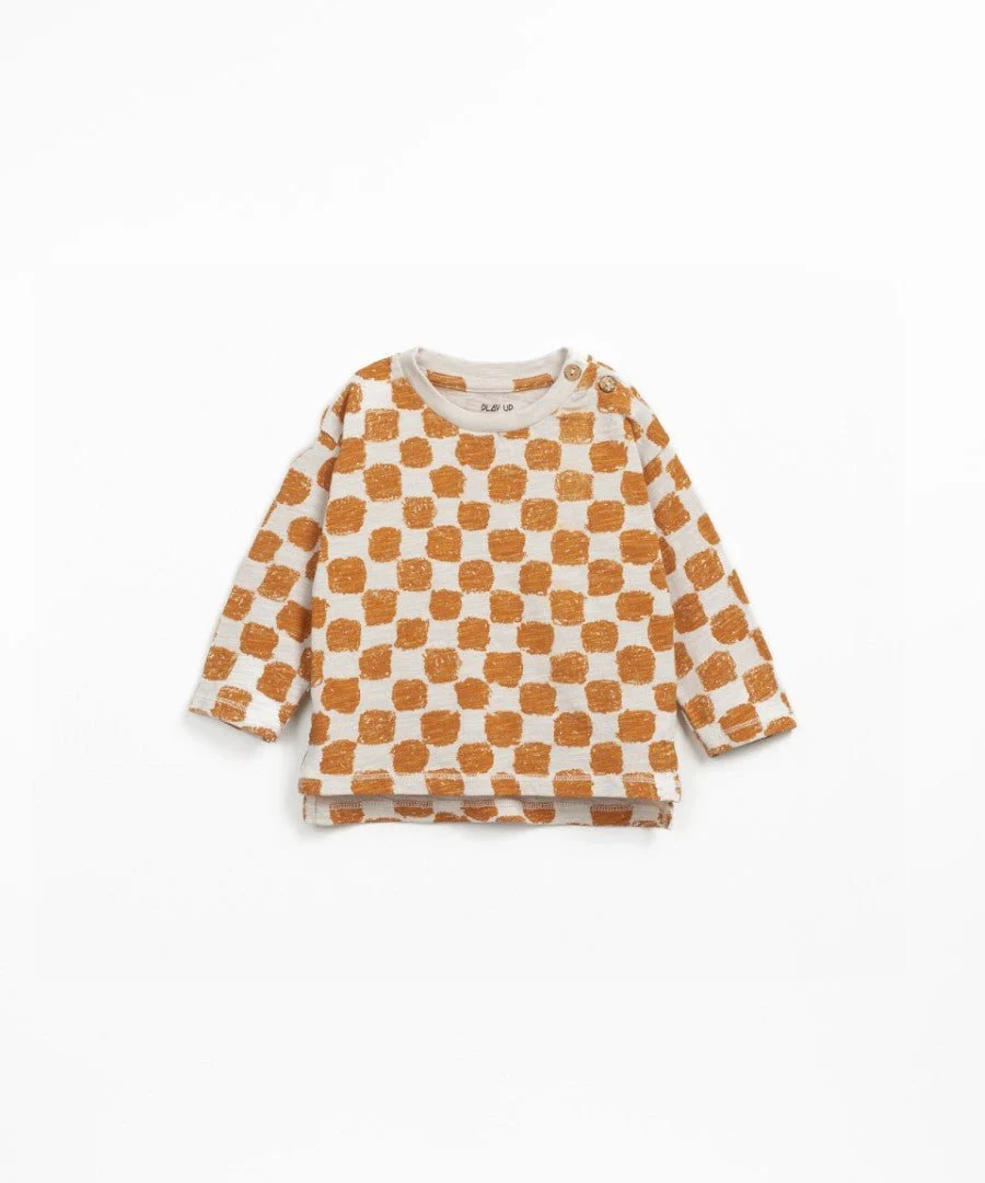 Camiseta Bebé manga larga Jersey Flamé estampado Tones Azafrán