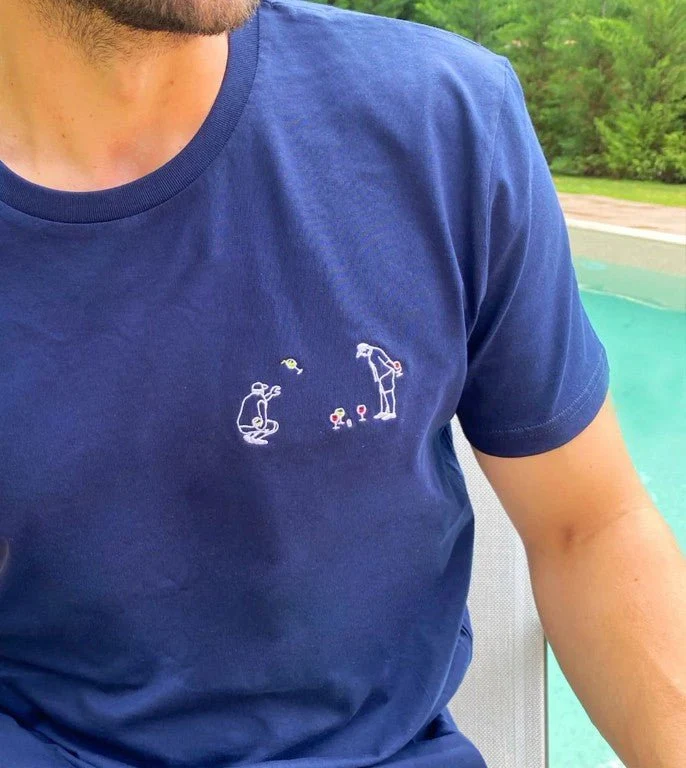 Camiseta bordado Club Apéro Azul