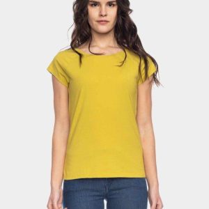 Camiseta mujer algodón orgánico Fini Mostaza