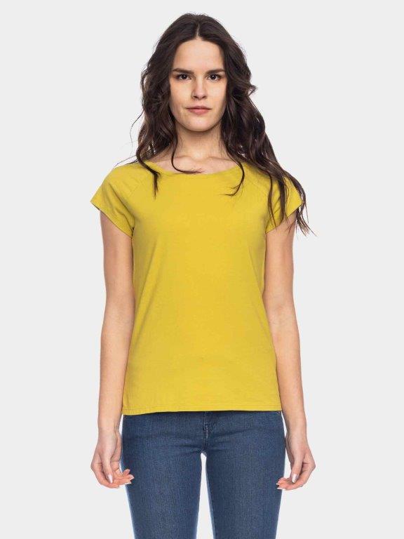 Camiseta mujer algodón orgánico Fini Mostaza