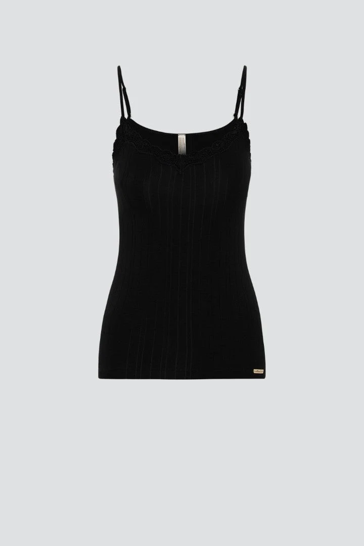 Camiseta tirantes Encaje Negro - Imagen 4