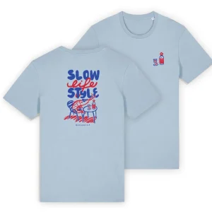 Camiseta Unisex Slow Life Style Sky blue