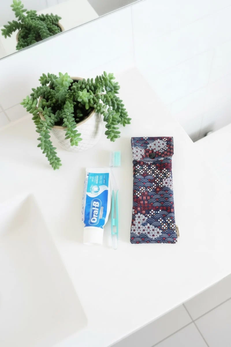 Estuche impermeable cepillo dientes Sashiko