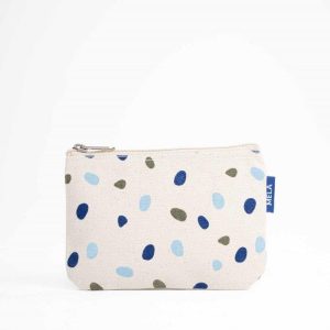 Estuche Pouch S Crudo-Topos azules
