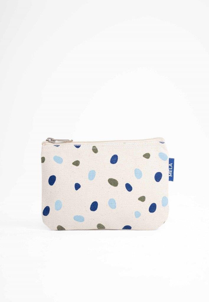 Estuche Pouch S Crudo-Topos azules