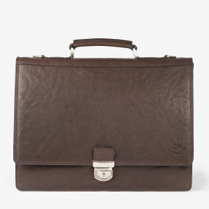 Portafolios de piel marrón, Colección Piel Wash. 40.5x32 cm