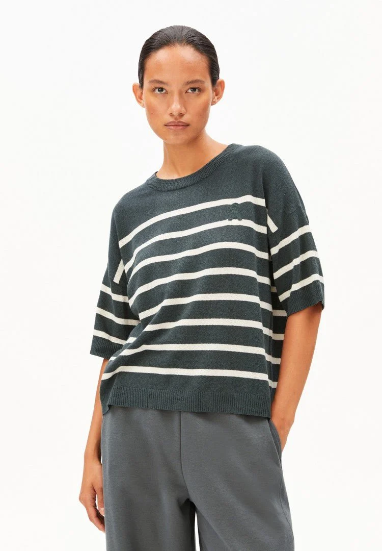 Suéter STRIPE LINEN BLEND Rayas Space steel-Undyed